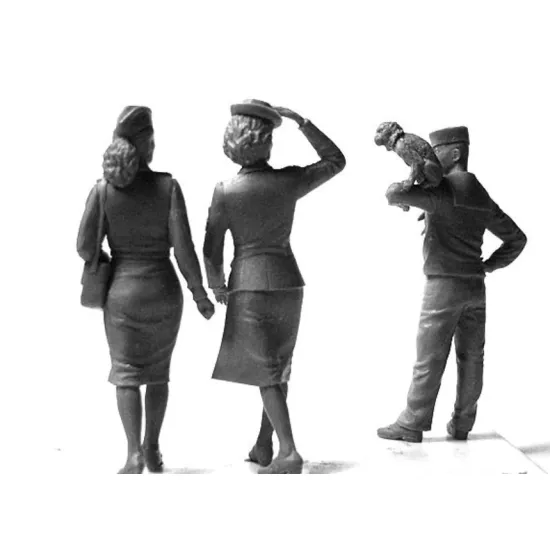 Us Stock Women At War Us Navy Waves 4 Fig 1/35 Master Box 3556