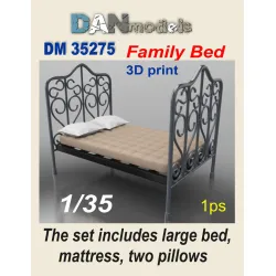 Dan Models 35275 1/35 Family Bed, Mattress And Two Pillows