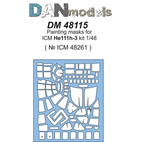 PAINTING MASKS FOR ICM HE111 H-3 KIT (ICM 48261) 1/48 DAN MODELS 48115