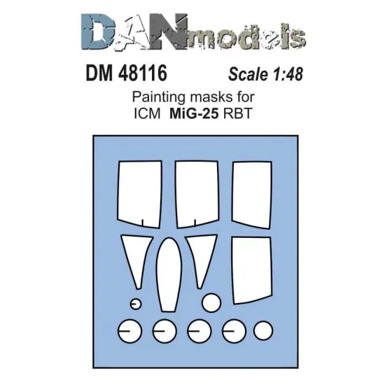PAINTING MASKS FOR ICM MIG-25 KIT 1/48 DAN MODELS 48116