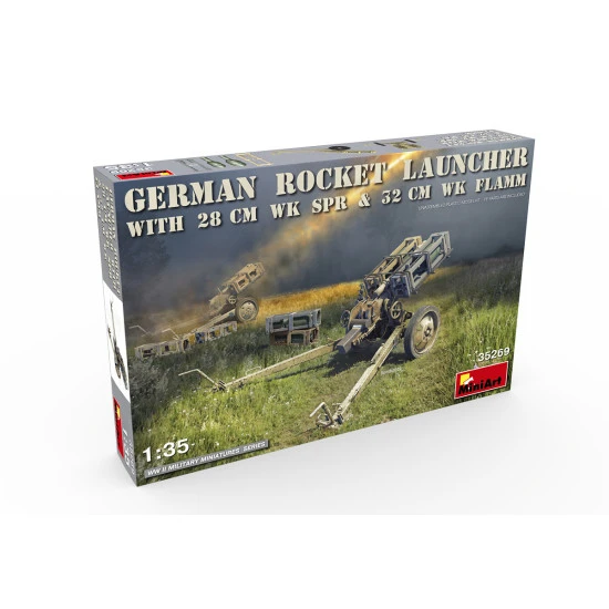MINIART 35269 1/35 WW II GERMAN ROCKET LAUNCHER WITH 28CM WK SPR 32CM WK FLAMM