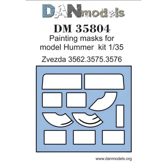 DAN MODELS 35804 PAINTING MASKS FOR MODEL HUMMER KIT 1/35 ZVEZDA