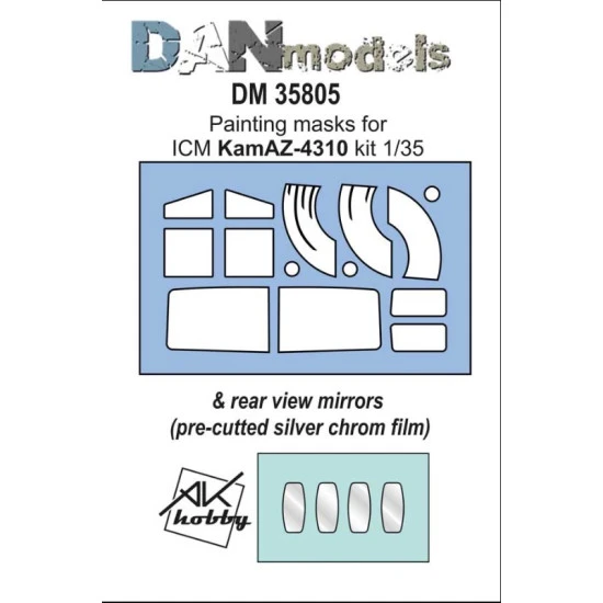 DAN MODELS 35805 PAINTING MASKS FOR MODEL KAMAZ-4310 KIT 1/35 ICM 35001 AND REEAL VIEW MIRRORS