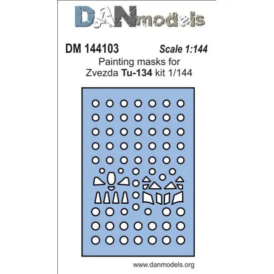 DAN MODELS 144103 PAINTING MASKS FOR MODEL ZVEZDA TU-134 KIT 1/144