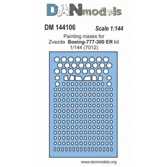 DAN MODELS 144106 PAINTING MASKS FOR BOEING 777-300 ER (1/144 ZVEZDA 7012) DAN MODELS 144106 PAINTING MASKS FOR BOEING 777-300 ER (1/144 ZVEZDA 7012)