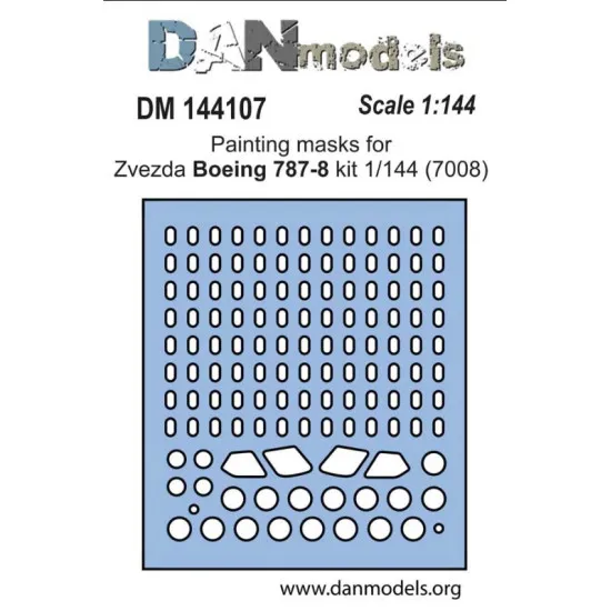 DAN MODELS 144107 PAINTING MASKS FOR BOEING 787-8 (1/144 ZVEZDA 7008)