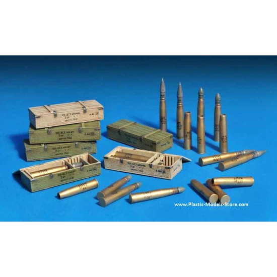 SOVIET 100-mm SHELLS w/AMMO BOXES 1/35 Miniart 35088