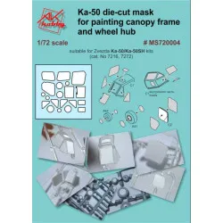 DAN MODELS MS720004 KA-50 DIE-CUT MASK FOR PAINTING CANOPY FRAME AND WHEEL HUB