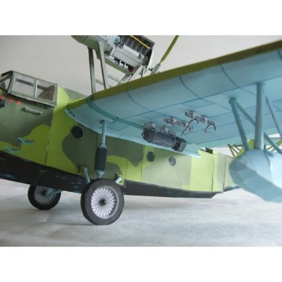 PAPER MODEL KIT CIVIL AVIATION FLYING BOAT MBR-2 1/33 OREL 19