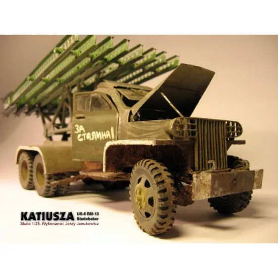 PAPER MODEL KIT MILITARY CARS , KATYUSHA ON STUDEBAKER-US6 CHASSIS 1/25 OREL 20
