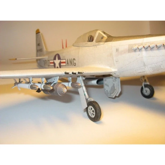 PAPER MODEL KIT MILITARY AVIATION FIGHTER AIRCRAFT P-51H 1/33 OREL 23