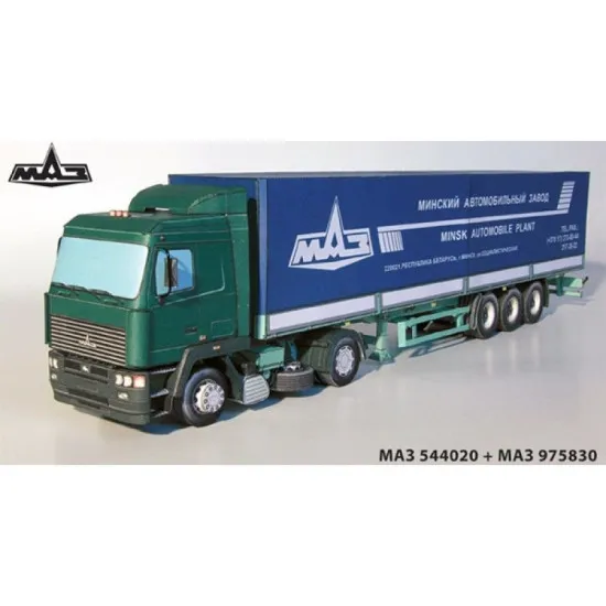 PAPER MODEL KIT CIVILIAN CARS TRUCK MAZ 544020 1/35 OREL 39