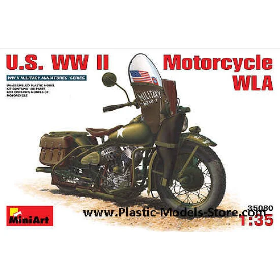 U.S. WWII Motorcycle WLA Harley-Davidson 1/35 Miniart 35080 U.S. WWII Motorcycle WLA Harley-Davidson 1/35 Miniart 35080