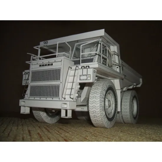 PAPER MODEL KIT CIVILIAN CARS , DUMPER BELAZ-7555 1/32 OREL 145