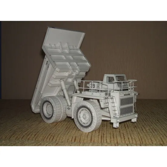 PAPER MODEL KIT CIVILIAN CARS , DUMPER BELAZ-7555 1/32 OREL 145