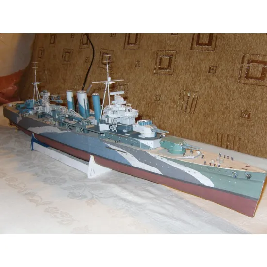 PAPER MODEL KIT MILITARY FLEET HEAVY CRUISER KENT 1/200 OREL 166