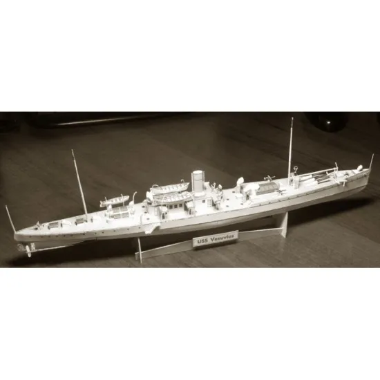 PAPER MODEL KIT MILITARY FLEET EXPERIENCED GUNBOAT VESUVIUS 1/200 OREL 181