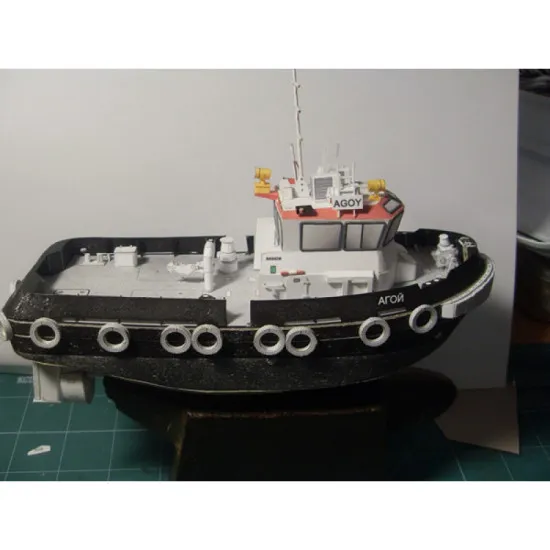 PAPER MODEL KIT CIVIL FLEET TUGBOAT GENERAL RAJEWSKI 1/100 OREL 198