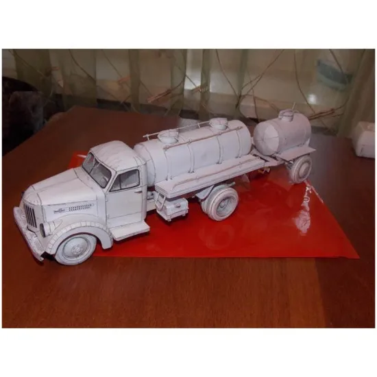 URAL ZIS-355M SOVIET TANK TRUCK USSR 1958 PAPER MODEL KIT OREL 242 SCALE 1/25