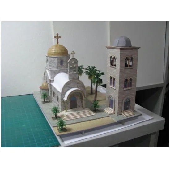 PAPER MODEL TEMPLE OF ST.JOHN JORDAN RIVER OREL 244 ARCHITECTURE SCALE 1/100
