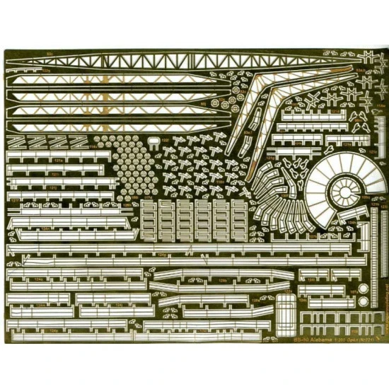 PHOTO-ETCHING TO MILITARY FLEET BATTLESHIP BB-60 ALABAMA 1942 1/200 OREL 221/1