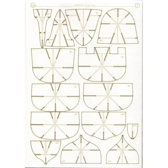 LASER CUTTING FOR MILITARY FLEET LIGHT CRUISER SYDNEY 1/200 OREL 117/2