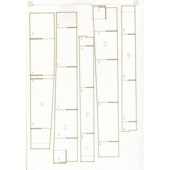 LASER CUTTING FOR MILITARY FLEET LIGHT CRUISER SYDNEY 1/200 OREL 117/2