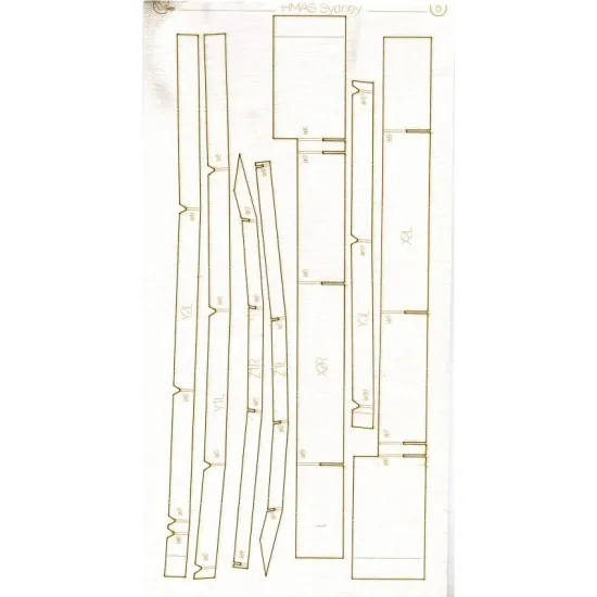 LASER CUTTING FOR MILITARY FLEET LIGHT CRUISER SYDNEY 1/200 OREL 117/2