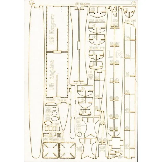 LASER CUTTING FOR MILITARY FLEET DESTROYERS KAGERO 1/200 OREL 135/2