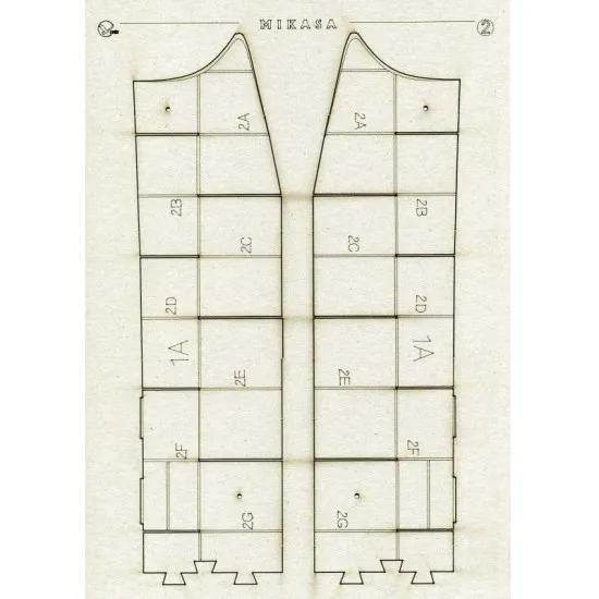 LASER CUTTING FOR MILITARY FLEET BATTLESHIP MIKASA 1/200 OREL 157/2