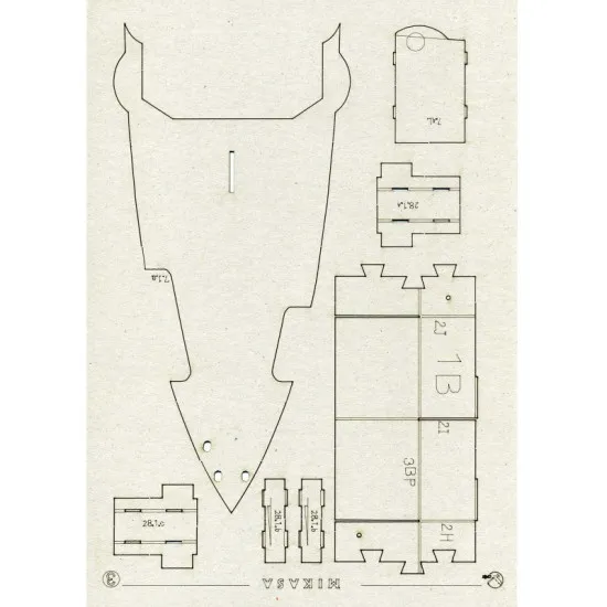 LASER CUTTING FOR MILITARY FLEET BATTLESHIP MIKASA 1/200 OREL 157/2