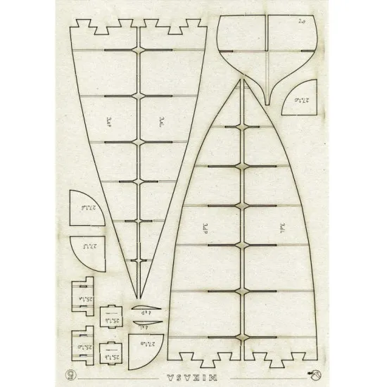 LASER CUTTING FOR MILITARY FLEET BATTLESHIP MIKASA 1/200 OREL 157/2