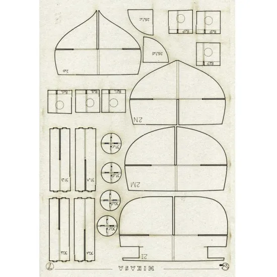 LASER CUTTING FOR MILITARY FLEET BATTLESHIP MIKASA 1/200 OREL 157/2
