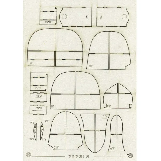 LASER CUTTING FOR MILITARY FLEET BATTLESHIP MIKASA 1/200 OREL 157/2