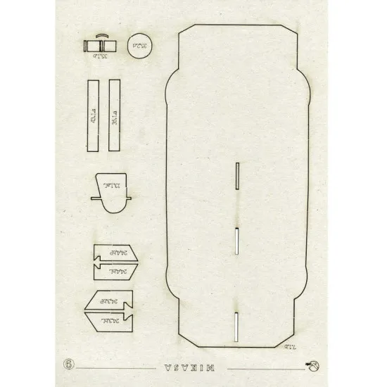 LASER CUTTING FOR MILITARY FLEET BATTLESHIP MIKASA 1/200 OREL 157/2