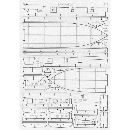 LASER CUTTING FOR CIVIL FLEET PASSENGER STEAMER NOMADIC SHIP 1/200 OREL 160/2