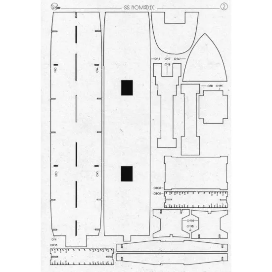 LASER CUTTING FOR CIVIL FLEET PASSENGER STEAMER NOMADIC SHIP 1/200 OREL 160/2