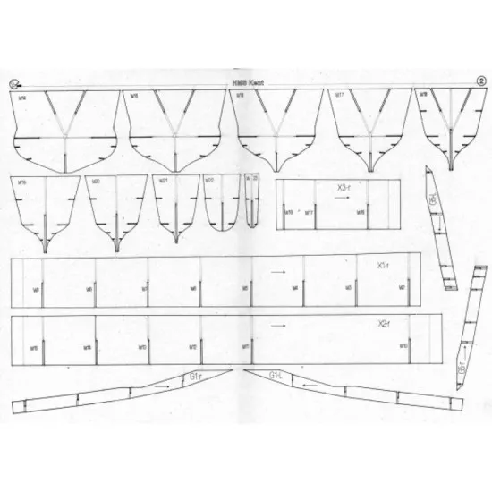 LASER CUTTING FOR MILITARY FLEET HEAVY CRUISER KENT 1/200 OREL 166/2
