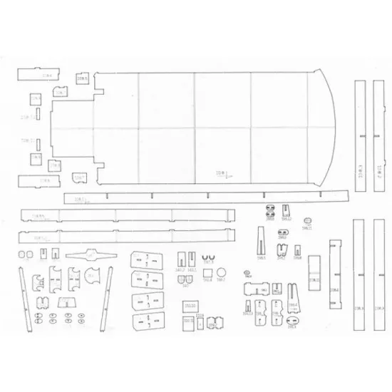 LASER CUTTING FOR MILITARY FLEET WARSHIPS FRIGATE FOG 1955 1/200 OREL 185/2