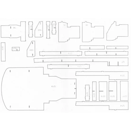 LASER CUTTING FOR MILITARY FLEET WARSHIPS FRIGATE FOG 1955 1/200 OREL 185/2