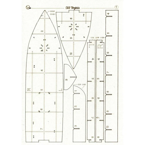 LASER CUTTING FOR MILITARY FLEET BATTLESHIP BOAT VIRGINIA 1/200 OREL 206/2