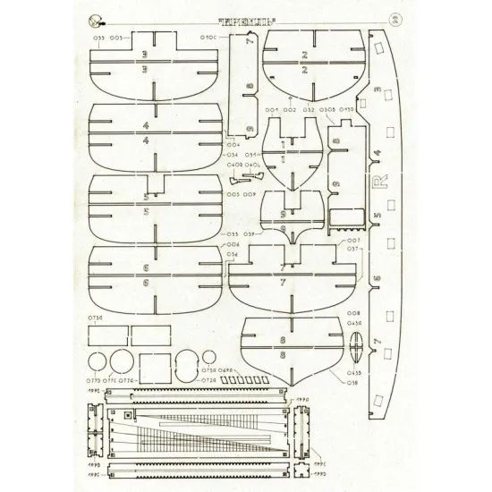 LASER CUTTING FOR MILITARY FLEET ARMORED BATTERY KREMLIN 1/200 OREL 208/2
