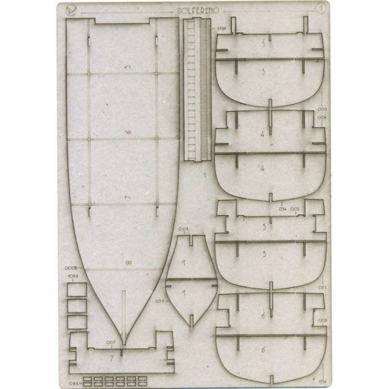 LASER CUTTING FOR MILITARY FLEET BATTLESHIP SOLFERINO 1/200 OREL 210/2