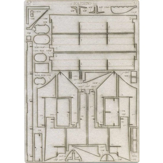 LASER CUTTING FOR MILITARY FLEET BATTLESHIP SOLFERINO 1/200 OREL 210/2