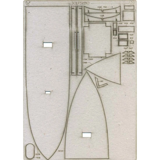 LASER CUTTING FOR MILITARY FLEET BATTLESHIP SOLFERINO 1/200 OREL 210/2