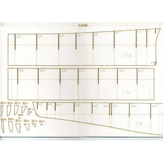LASER CUTTING TO MILITARY FLEET BATTLESHIP BB-60 ALABAMA 1942 1/200 OREL 221/2