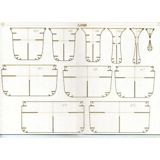 LASER CUTTING TO MILITARY FLEET BATTLESHIP BB-60 ALABAMA 1942 1/200 OREL 221/2