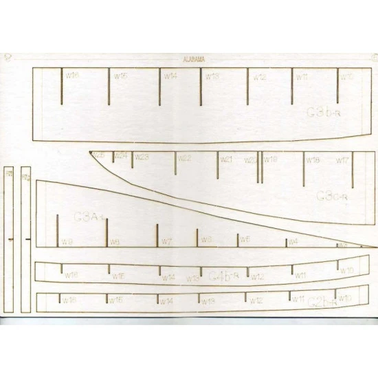 LASER CUTTING TO MILITARY FLEET BATTLESHIP BB-60 ALABAMA 1942 1/200 OREL 221/2