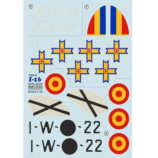 DECAL 1/32 FOR POLIKARPOV I-16 PART-2 PRINT SCALE 32-016