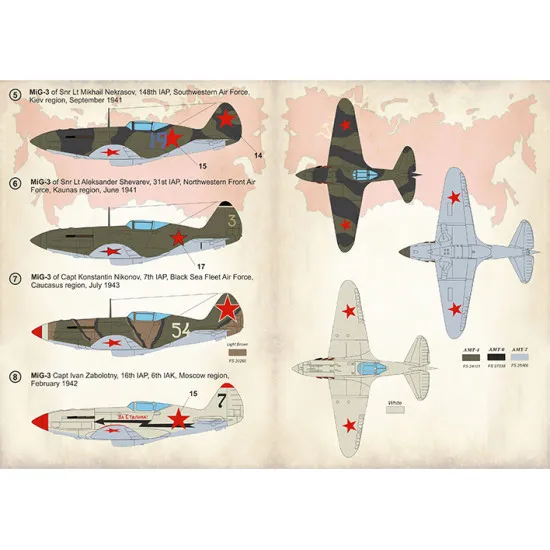 DECAL 1/48 FOR MIG-3 ACES OF WORLD WAR 2 PRINT SCALE 48-130